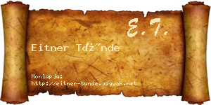 Eitner Tünde névjegykártya
